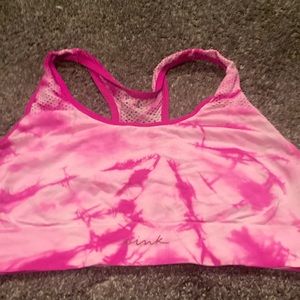 Pink sports bra